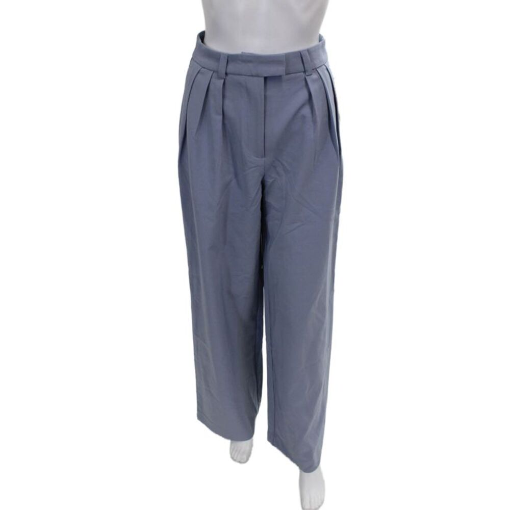 NA-KD Women Dress Pants Blue Polyester Button Size 34